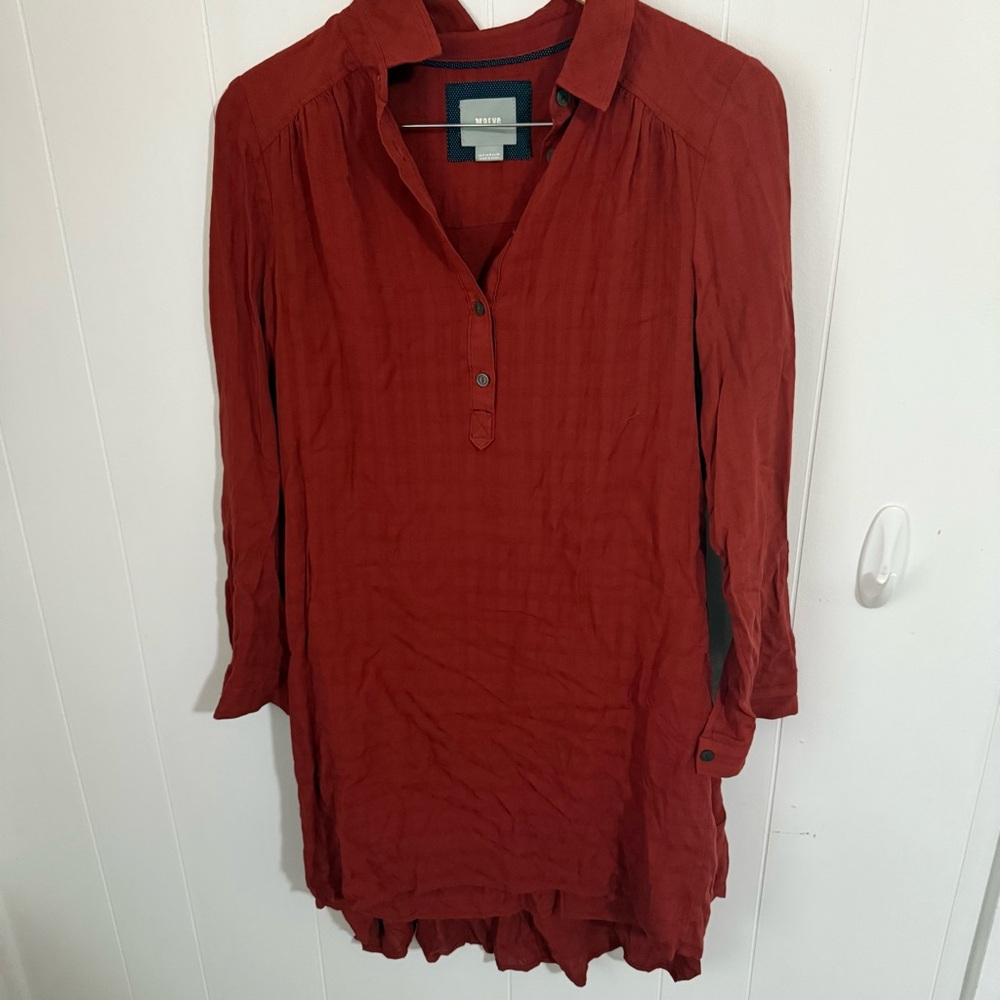 Maeve Long Sleeve Dress in Rust Red